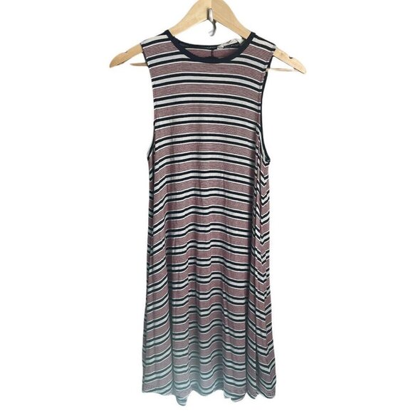 AMERICAN EAGLE Dress Size Small Soft & Sexy Red Blue Striped Sleeveless Summer - Picture 1 of 6